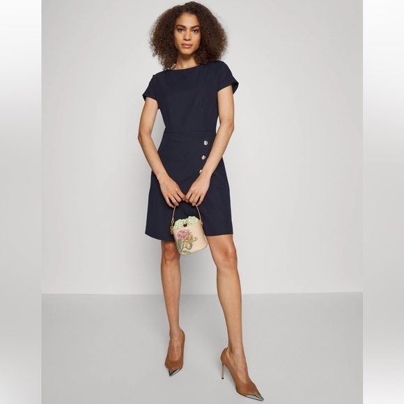 BOSS Datera Wrap Front Sheath Dress - Picture 1 of 16